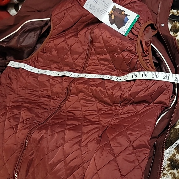 NWT LANDS END 3 in 1 coat/vest burgundy womens extra large - Picture 7 of 16